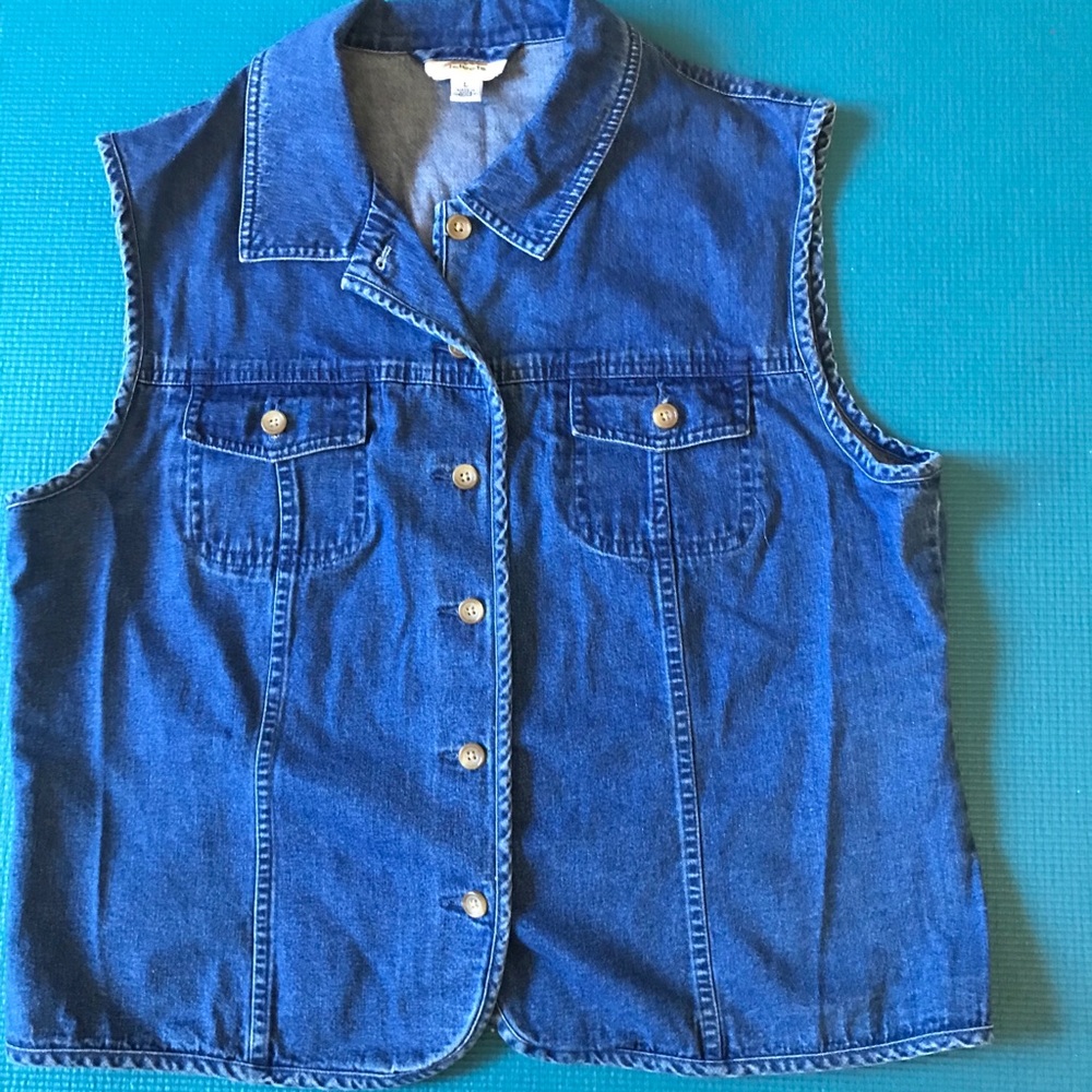 Talbots large sleeveless jean top